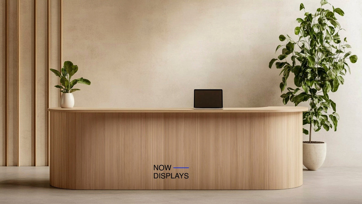 Custom Wood Reception Counters for Clinics & Salons | Now Displays