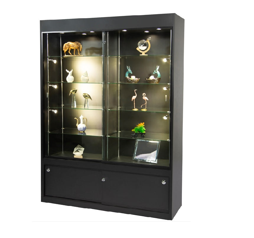 Shop Black Rectangular Wall Case W/Wood Sides- Fully Assembled | Now ...