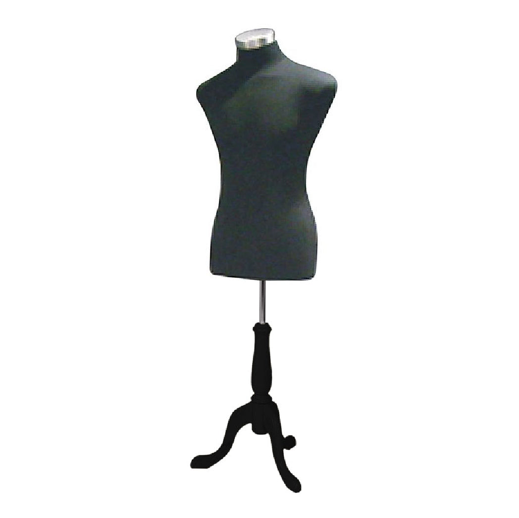 Black Jersey Knit Form W/ Wood Base-Male