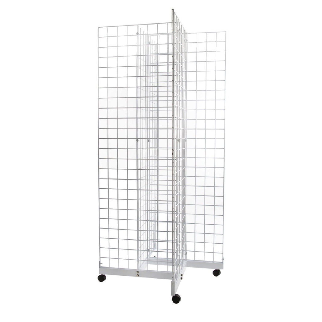 Shop Free-Standing Grid Wall Tower With Pin Wheel Base | Now Displays