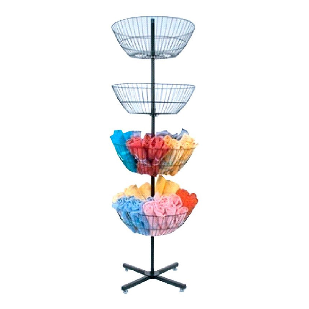4-Basket Wire Spinning Rack | Now Displays